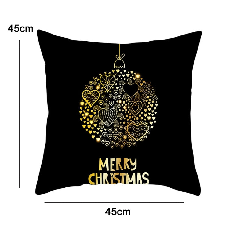 3 PCS Christmas Peach Skin Sofa Pillowcase Cushion Cover Without Pillow Core, Size: 45x45cm