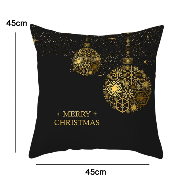 3 PCS Christmas Peach Skin Sofa Pillowcase Cushion Cover Without Pillow Core, Size: 45x45cm