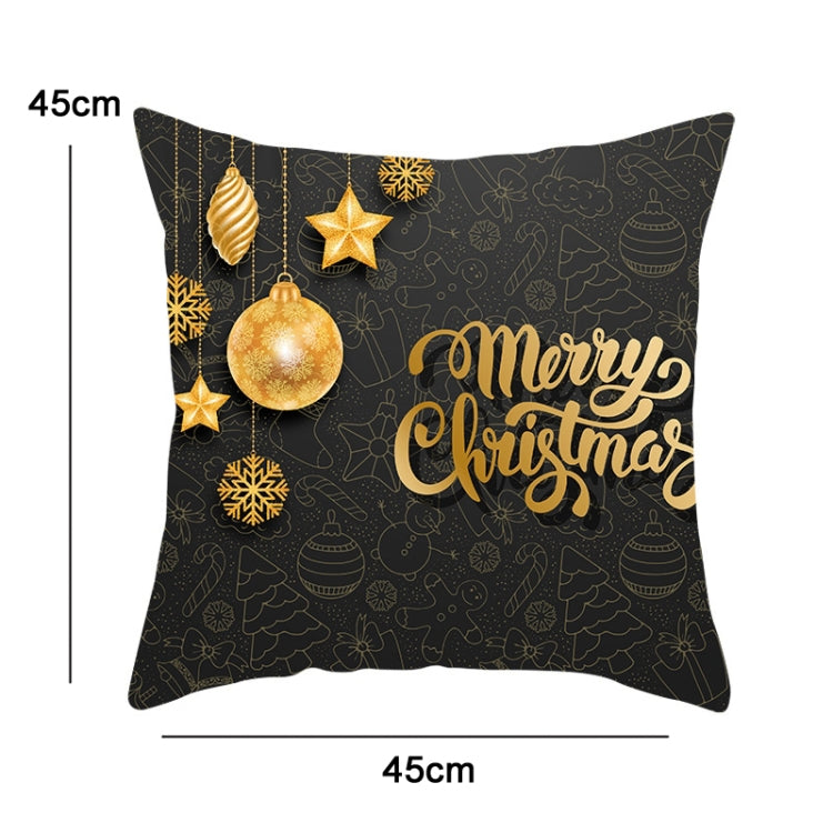 3 PCS Christmas Peach Skin Sofa Pillowcase Cushion Cover Without Pillow Core, Size: 45x45cm