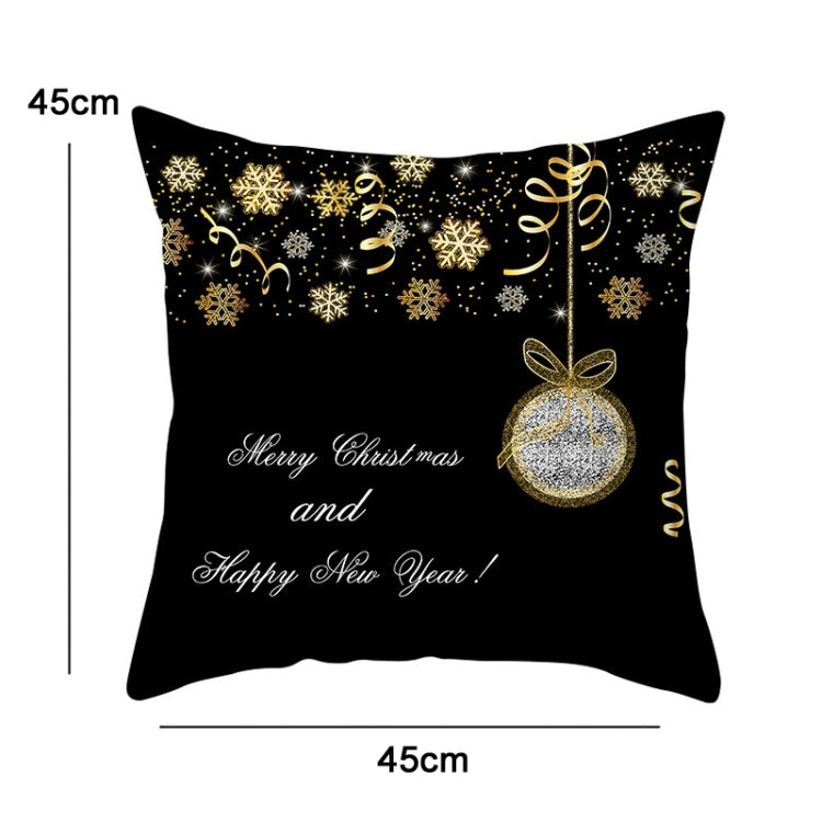 3 PCS Christmas Peach Skin Sofa Pillowcase Cushion Cover Without Pillow Core, Size: 45x45cm