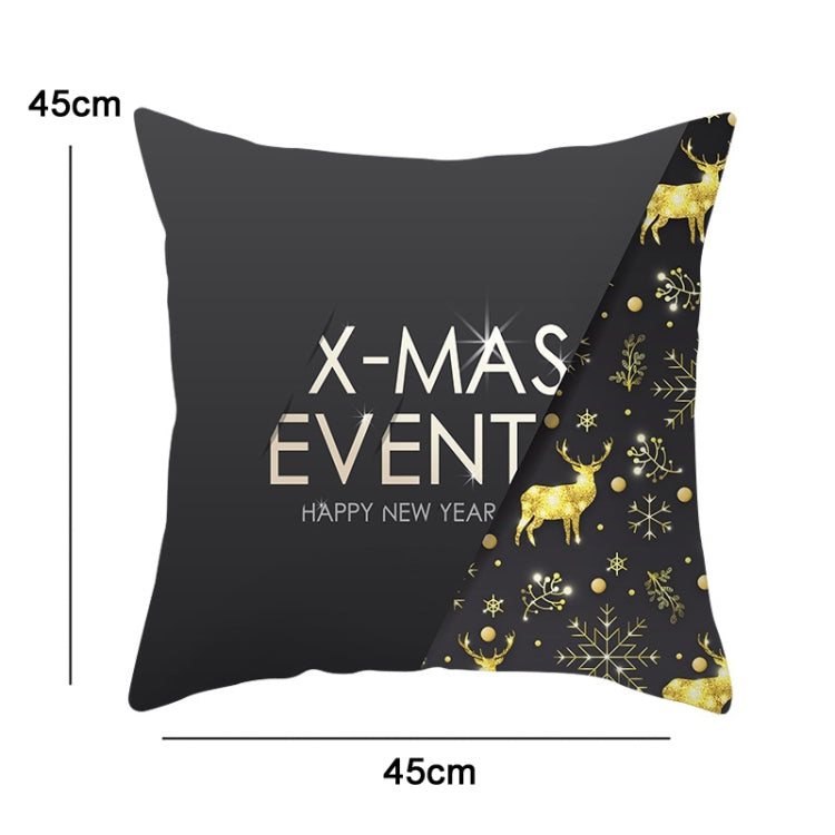 3 PCS Christmas Peach Skin Sofa Pillowcase Cushion Cover Without Pillow Core, Size: 45x45cm