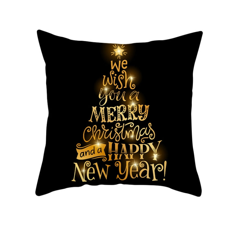 3 PCS Christmas Peach Skin Sofa Pillowcase Cushion Cover Without Pillow Core, Size: 45x45cm