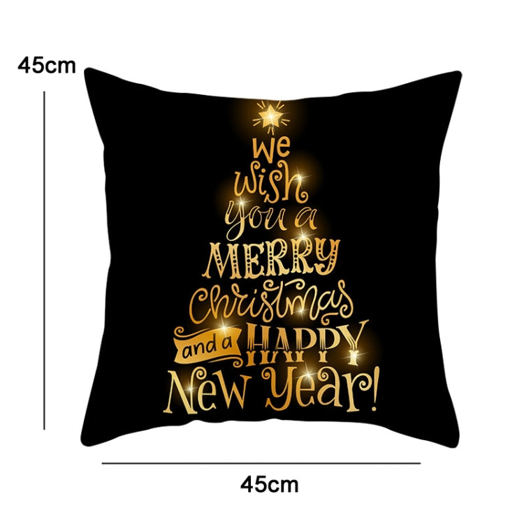 3 PCS Christmas Peach Skin Sofa Pillowcase Cushion Cover Without Pillow Core, Size: 45x45cm