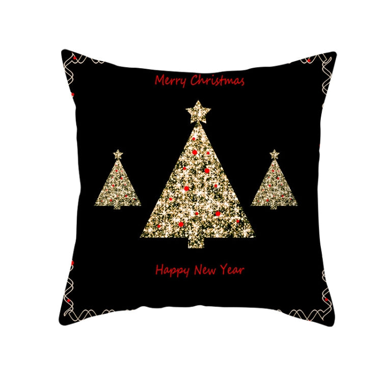 3 PCS Christmas Peach Skin Sofa Pillowcase Cushion Cover Without Pillow Core, Size: 45x45cm