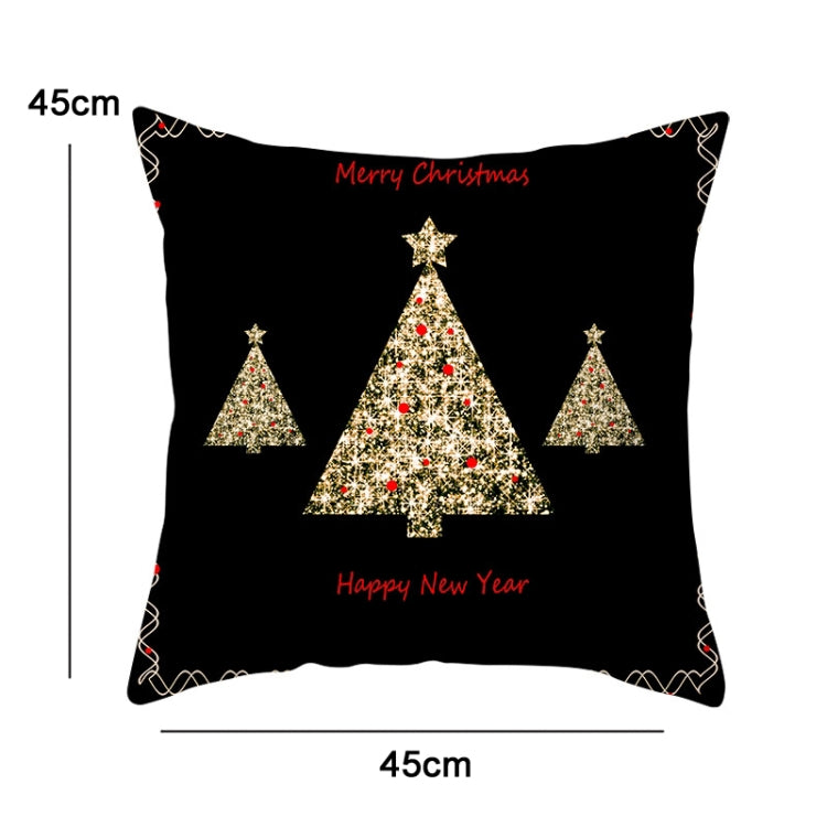 3 PCS Christmas Peach Skin Sofa Pillowcase Cushion Cover Without Pillow Core, Size: 45x45cm
