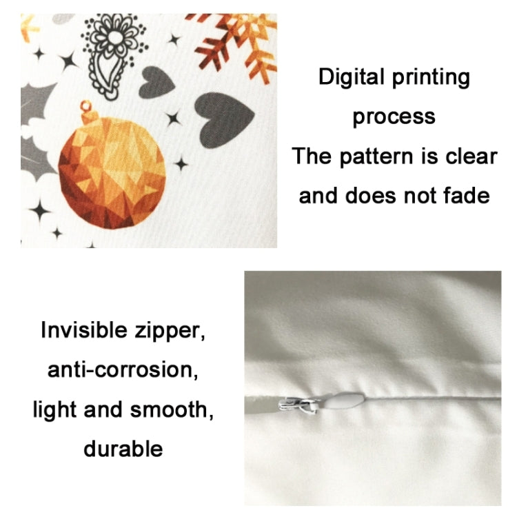 3 PCS Christmas Peach Skin Sofa Pillowcase Cushion Cover Without Pillow Core, Size: 45x45cm