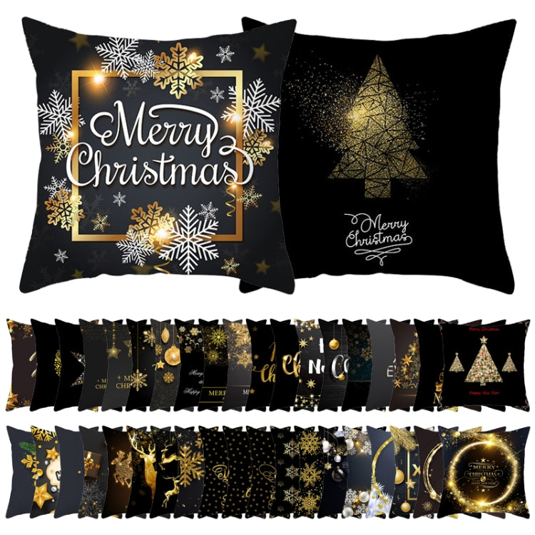 3 PCS Christmas Peach Skin Sofa Pillowcase Cushion Cover Without Pillow Core, Size: 45x45cm