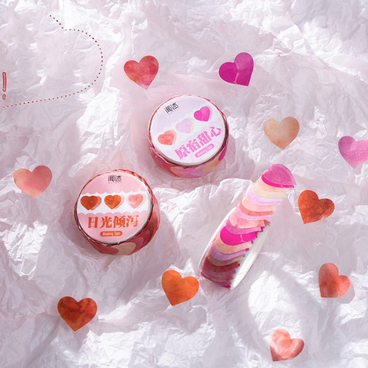 8 PCS Washi Tape Rainbow Fruit Tea Series Special-Shaped Hand-Painted Love Shape Hand Account Decoration Sticker