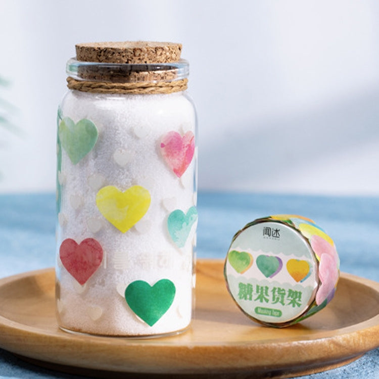 8 PCS Washi Tape Rainbow Fruit Tea Series Special-Shaped Hand-Painted Love Shape Hand Account Decoration Sticker