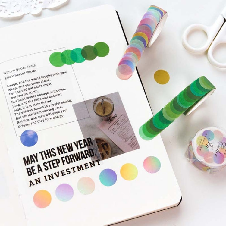 10 in 1 Washi Collage Tape Fresh Polka Dot Handbook Decoration Sticker