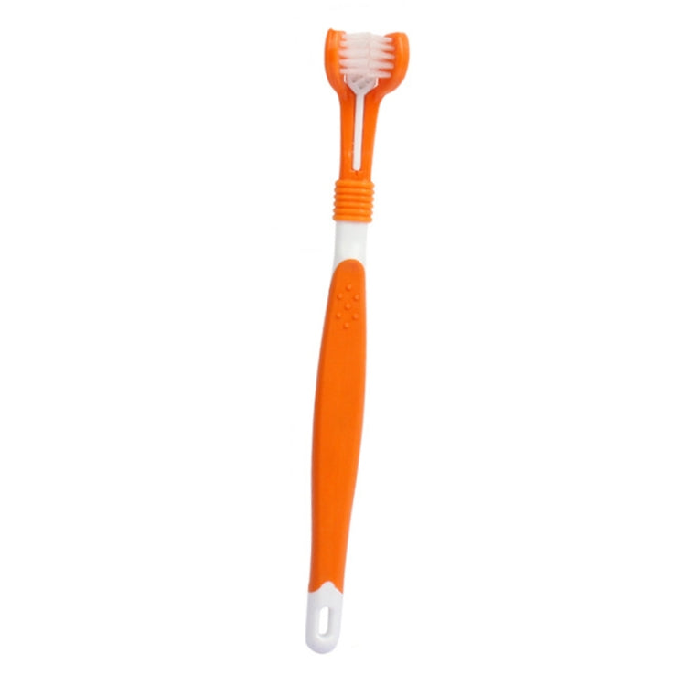 3 PCS 93044 Pet Supplies Pet Three-Head Toothbrush Multi-Angle Toothbrush