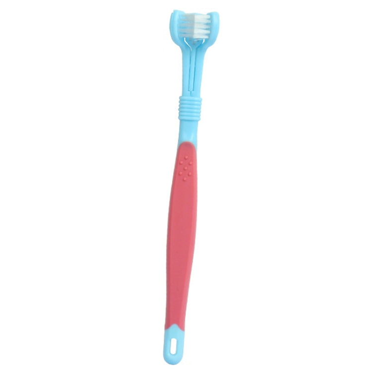 3 PCS 93044 Pet Supplies Pet Three-Head Toothbrush Multi-Angle Toothbrush