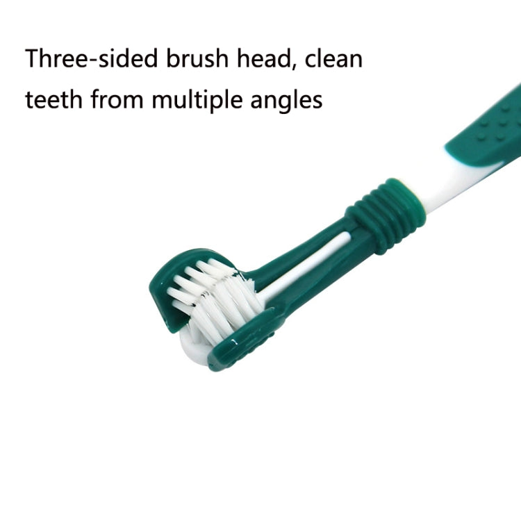 3 PCS 93044 Pet Supplies Pet Three-Head Toothbrush Multi-Angle Toothbrush