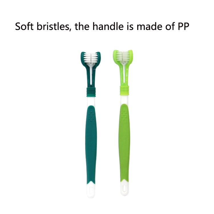 3 PCS 93044 Pet Supplies Pet Three-Head Toothbrush Multi-Angle Toothbrush