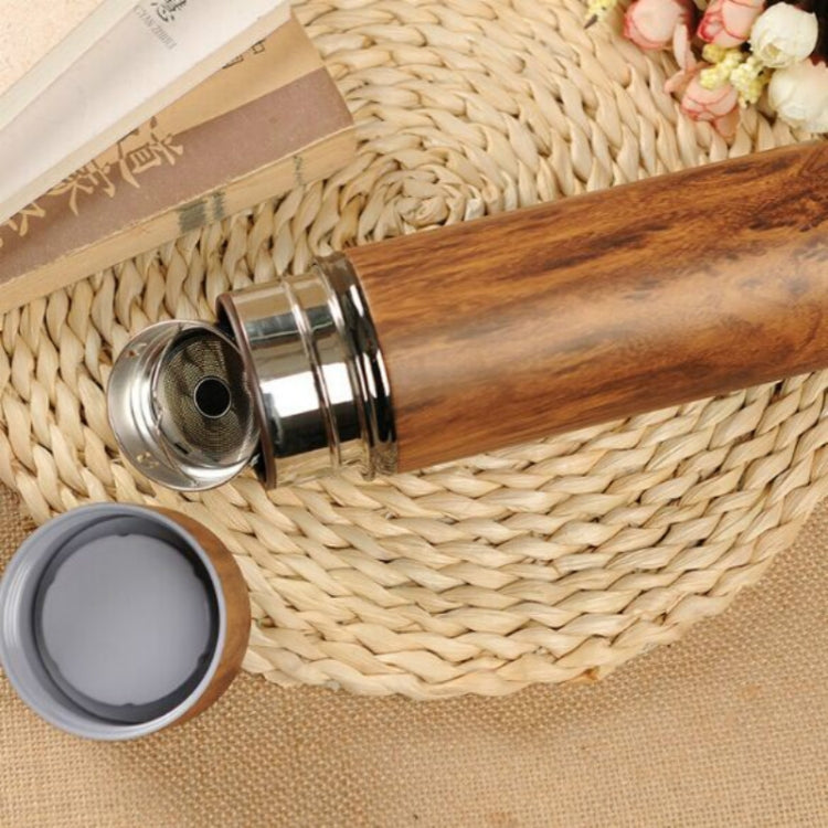 280ml Wood Grain Zinc Alloy Purple Sand Magnetic Therapy Tea Mug Thermos Cup
