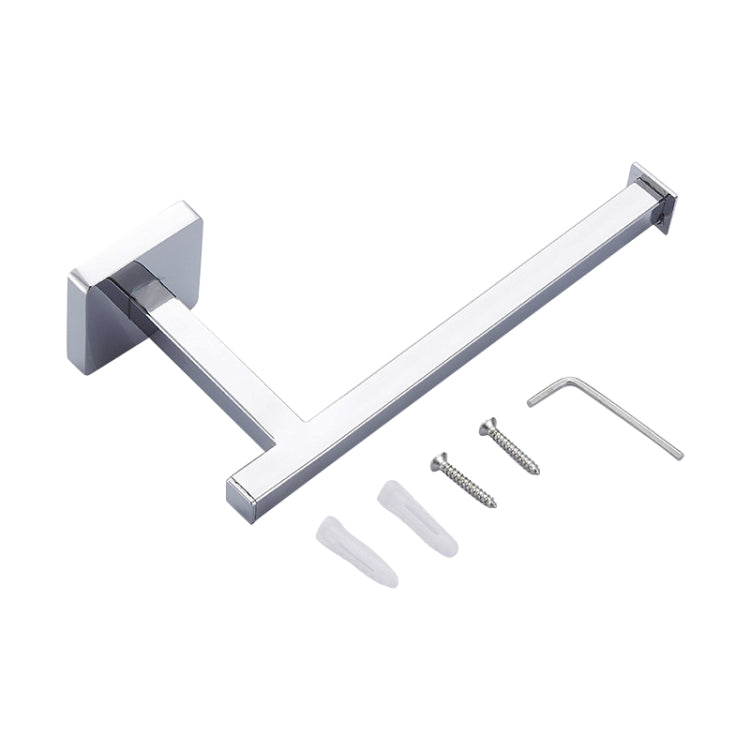 Stainless Steel Square Paper Towel Holder Bathroom Hardware Pendant Roll Paper Shelve(Silver)