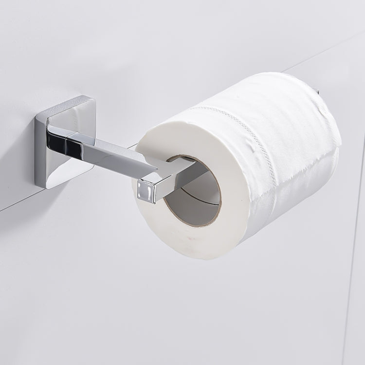 Stainless Steel Square Paper Towel Holder Bathroom Hardware Pendant Roll Paper Shelve(Silver)