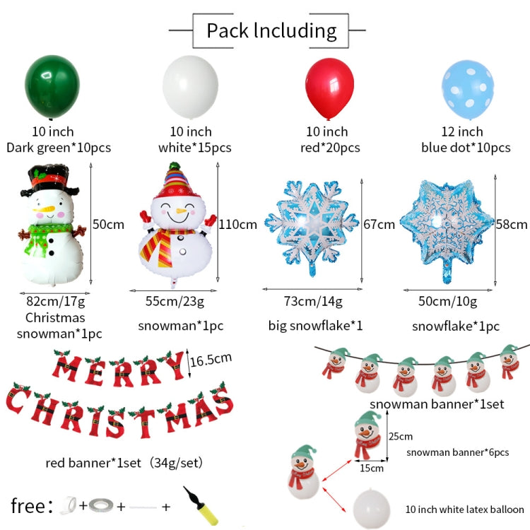 5769 Christmas Snowman Theme Decoration Balloon Set