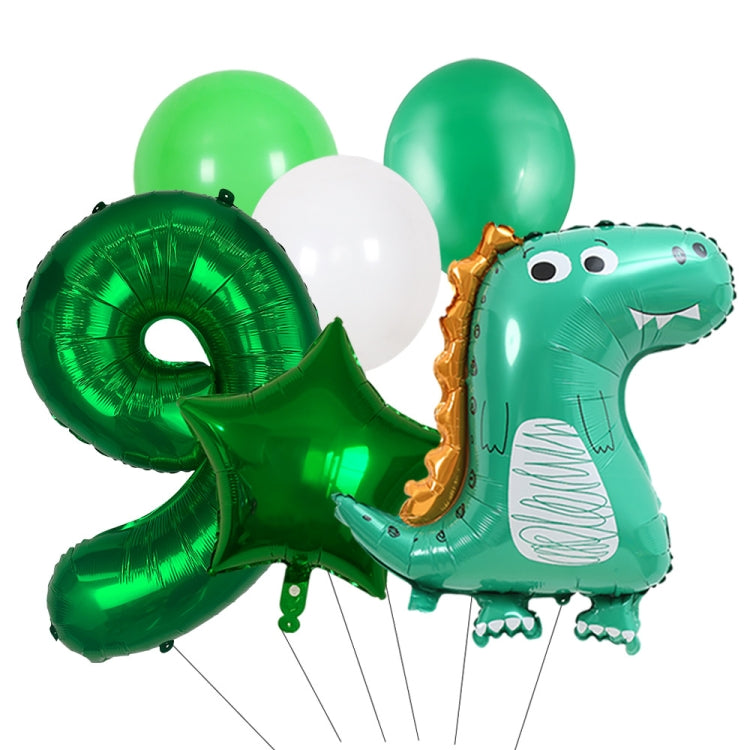 5934 Aluminum Membrane Latex Combination Dinosaur Digital Balloon Set Background Decoration Cartoon Balloon