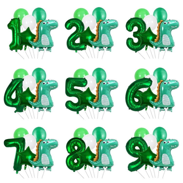 5934 Aluminum Membrane Latex Combination Dinosaur Digital Balloon Set Background Decoration Cartoon Balloon