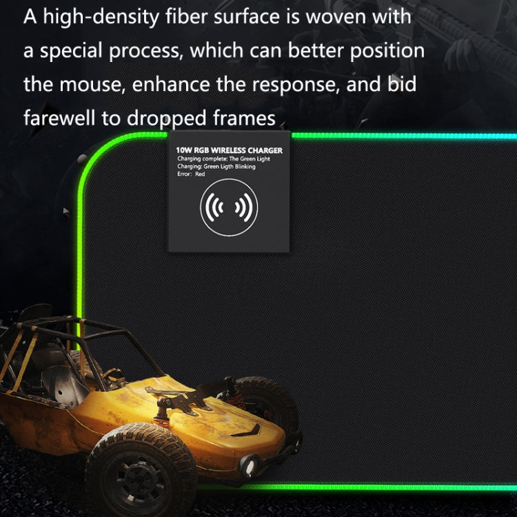 Wireless Charging Luminous Mouse Pad LED Gaming RGB Mouse Pad(Black)