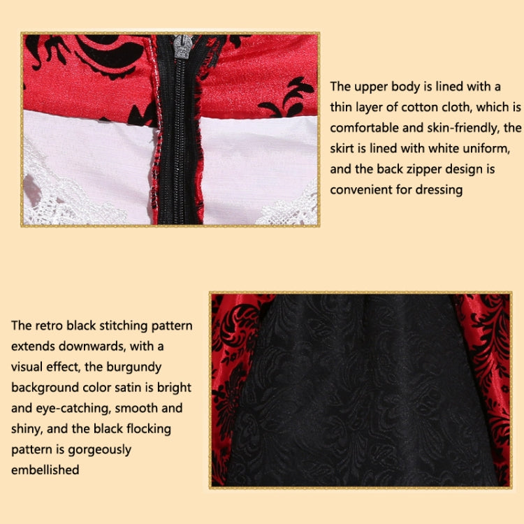 PS1972 Halloween Costume Adult Retro Lace Palace Dress, Size: