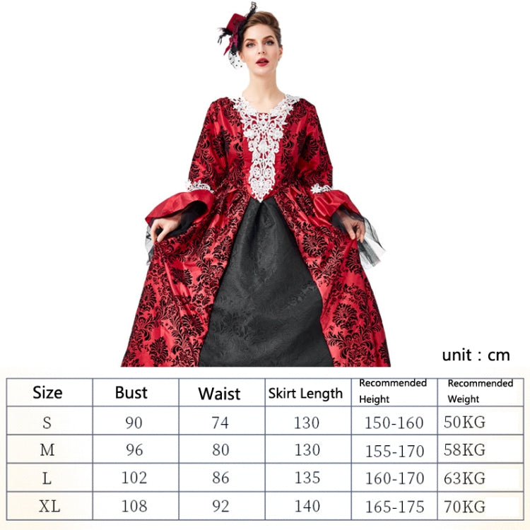 PS1972 Halloween Costume Adult Retro Lace Palace Dress, Size: