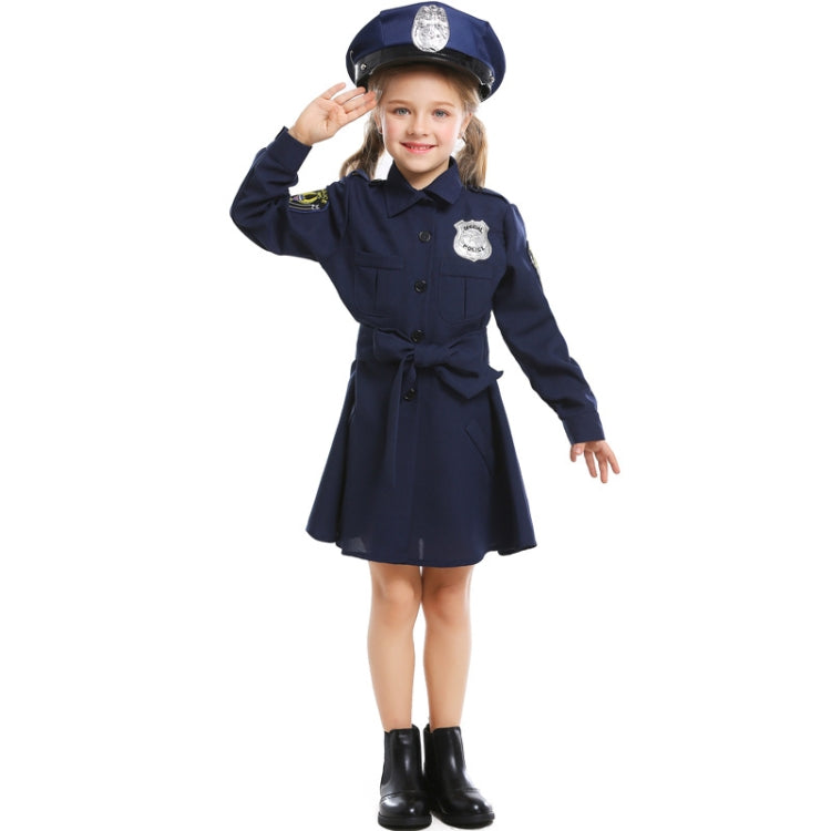 5062 Halloween Children Costume Girls Slim One-Piece Long Sleeve Police Skirt Uniform, Size: