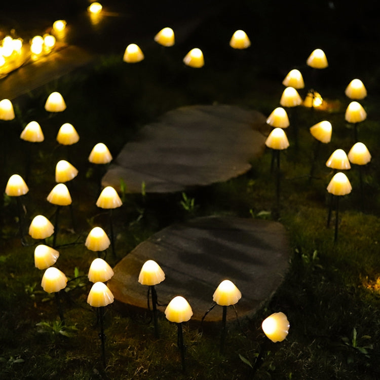 3.8m 10 LEDs Solar Mushroom Lawn Light Outdoor Waterproof Garden Villa Landscape Decorative String Lights