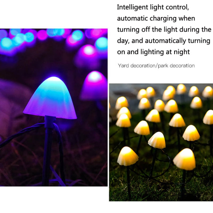 3.8m 10 LEDs Solar Mushroom Lawn Light Outdoor Waterproof Garden Villa Landscape Decorative String Lights