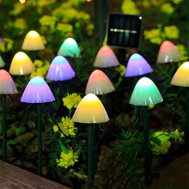 5m 20 LEDs Solar Mushroom Lawn Light Outdoor Waterproof Garden Villa Landscape Decorative String Lights