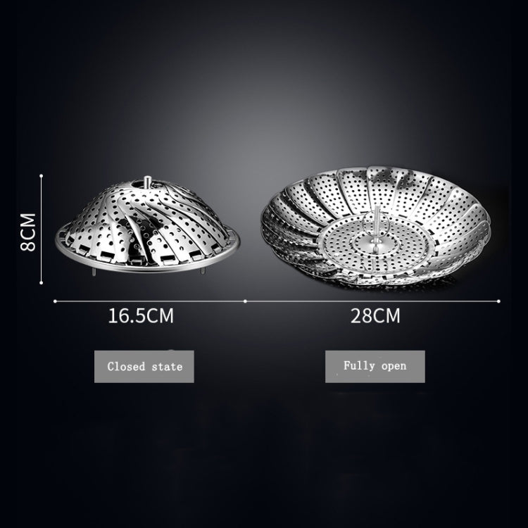 Thickened And Retractable Stainless Steel Round Steamer, Specification: Classic Large (11 Inch)