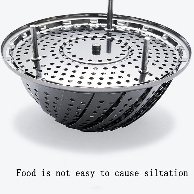 Thickened And Retractable Stainless Steel Round Steamer, Specification: Upgrade Large (11 Inch)