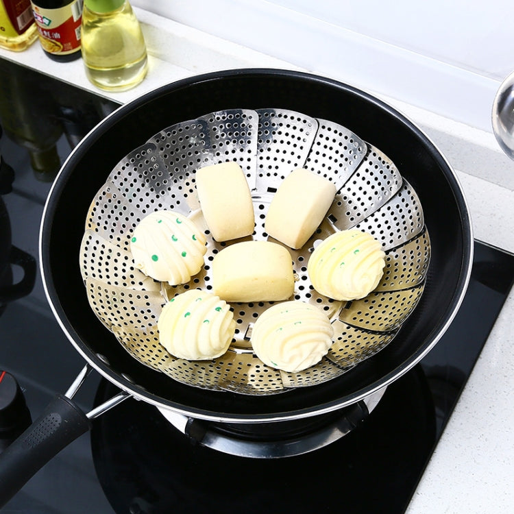 Thickened And Retractable Stainless Steel Round Steamer, Specification: Upgrade Large (11 Inch)