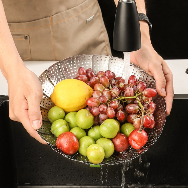 Thickened And Retractable Stainless Steel Round Steamer, Specification: Upgrade Large (11 Inch)