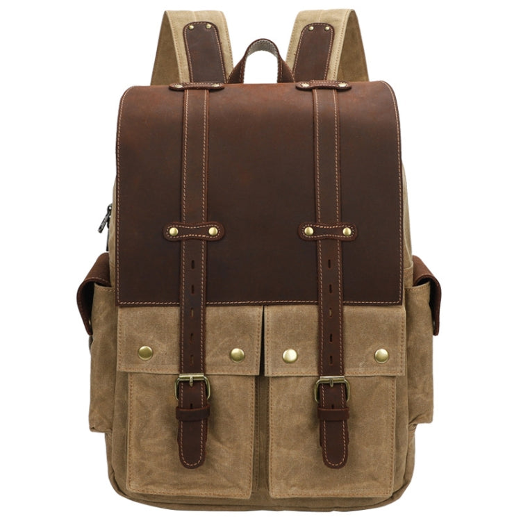 K-022 Men Canvas Large Capacity Shoulder Bag Outdoor Computer Backpack