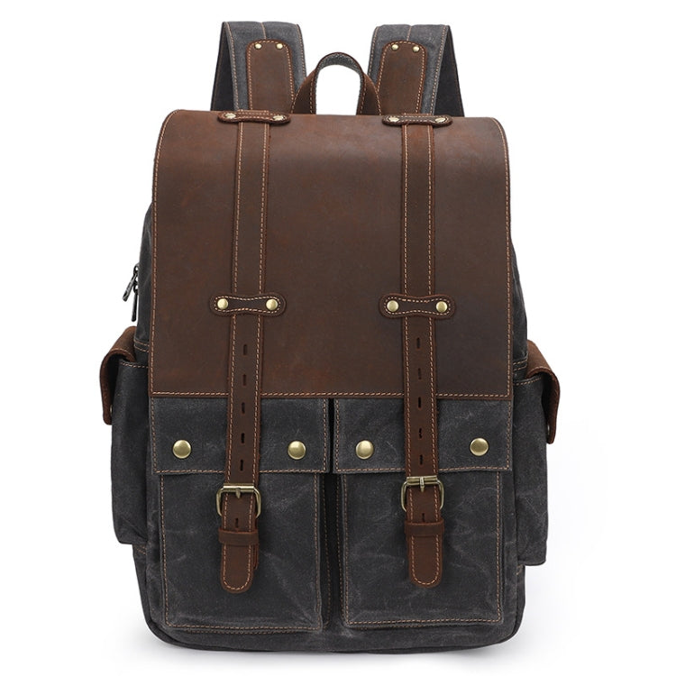 K-022 Men Canvas Large Capacity Shoulder Bag Outdoor Computer Backpack