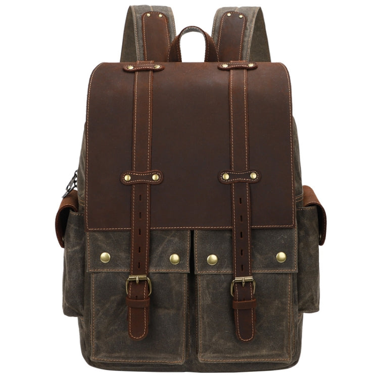 K-022 Men Canvas Large Capacity Shoulder Bag Outdoor Computer Backpack