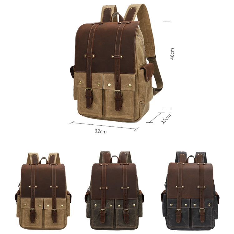 K-022 Men Canvas Large Capacity Shoulder Bag Outdoor Computer Backpack