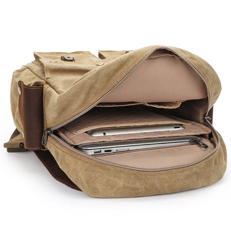 K-022 Men Canvas Large Capacity Shoulder Bag Outdoor Computer Backpack