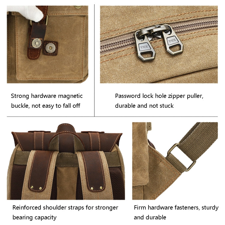 K-022 Men Canvas Large Capacity Shoulder Bag Outdoor Computer Backpack