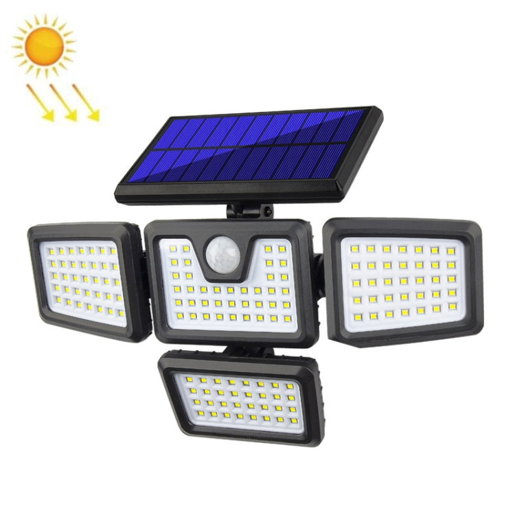 TG-TY051 4-Head Rotatable Solar Wall Light Body Sensor Outdoor Garden Waterproof Corridor Garden Lighting Street Light, Spec: 141 LED