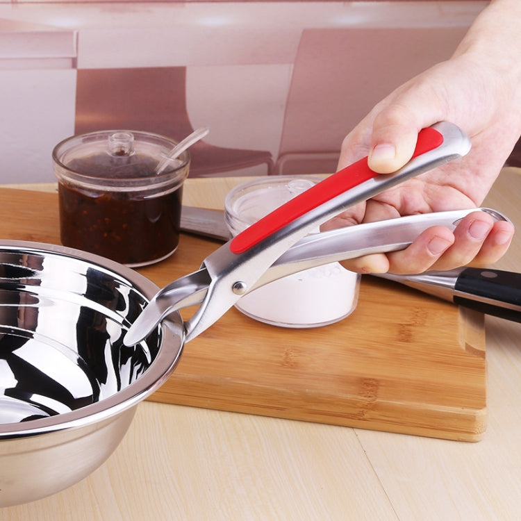Kitchen 304 Stainless Steel Inlaid Rubber Non-Slip Anti-Scald Dish Holder And Tray Lifter