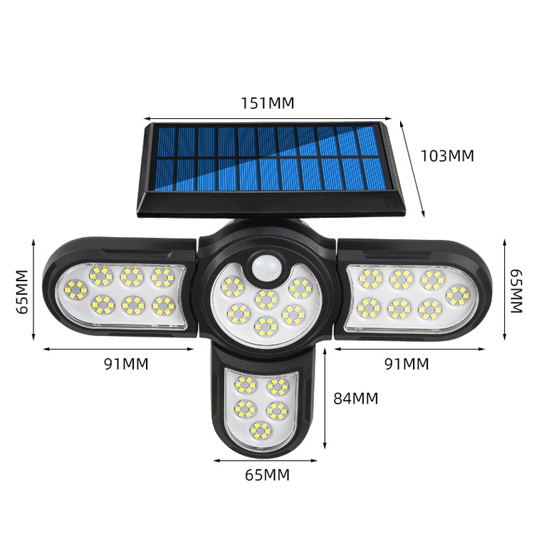 Garden Solar Wall Light Outdoor Waterproof Lawn Light Landscape Corridor Small Street Light, Spec: 4-Head 150 LED