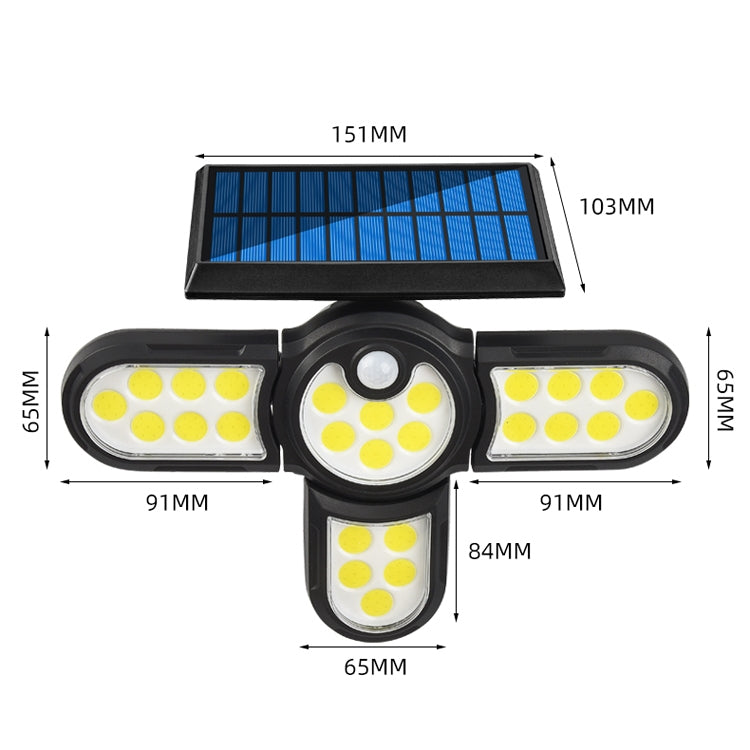 Garden Solar Wall Light Outdoor Waterproof Lawn Light Landscape Corridor Small Street Light, Spec: 4-Head 175 COB