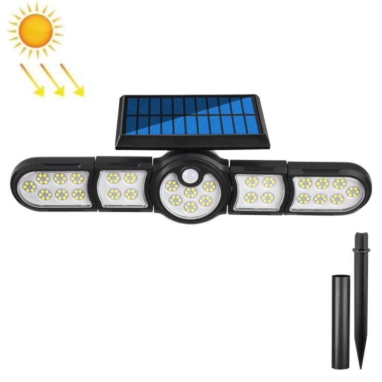 Garden Solar Wall Light Outdoor Waterproof Lawn Light Landscape Corridor Small Street Light, Spec: 5-Head 168 LED