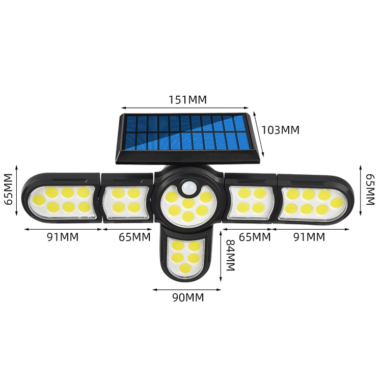 Garden Solar Wall Light Outdoor Waterproof Lawn Light Landscape Corridor Small Street Light, Spec: 6-Head 231 COB