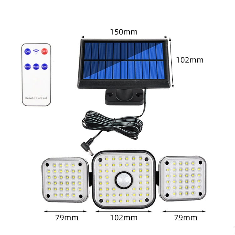 112 LED Solar Split Type Courtyard Lamp Outdoor Waterproof Corridor Garden Human Body Sensing Street Light