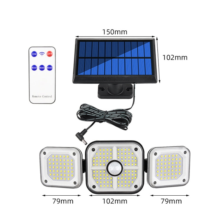 186 LED Solar Split Type Courtyard Lamp Outdoor Waterproof Corridor Garden Human Body Sensing Street Light