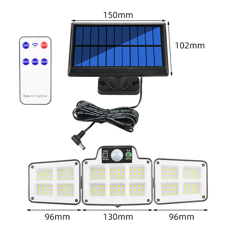 168 LED Solar Split Type Courtyard Lamp Outdoor Waterproof Corridor Garden Human Body Sensing Street Light